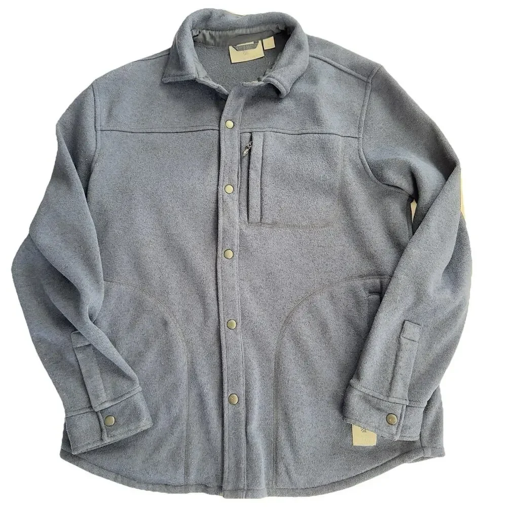 Rugged Elements Men's Sweater Fleece Over Shirt Dark Blue Large